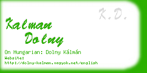 kalman dolny business card