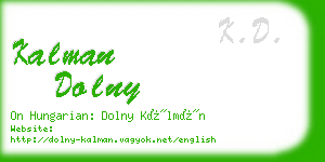kalman dolny business card